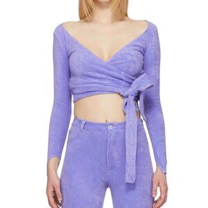 Maisie Wilen Purple Terrycloth Dramady Top Women's MEDIUM